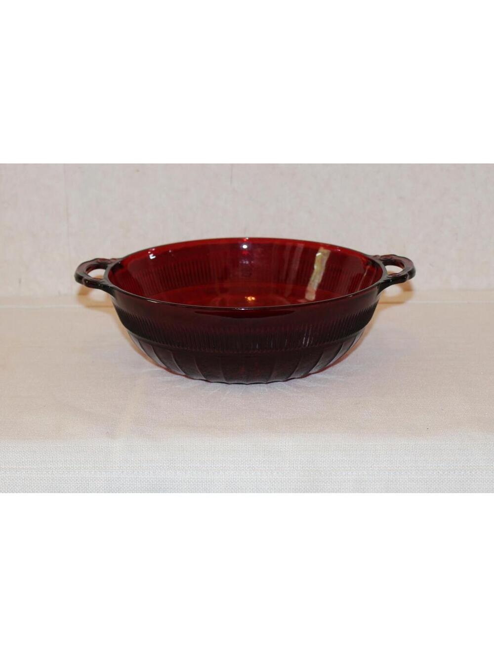 Vintage Anchor Hocking Ruby Red Coronation Large Bowl